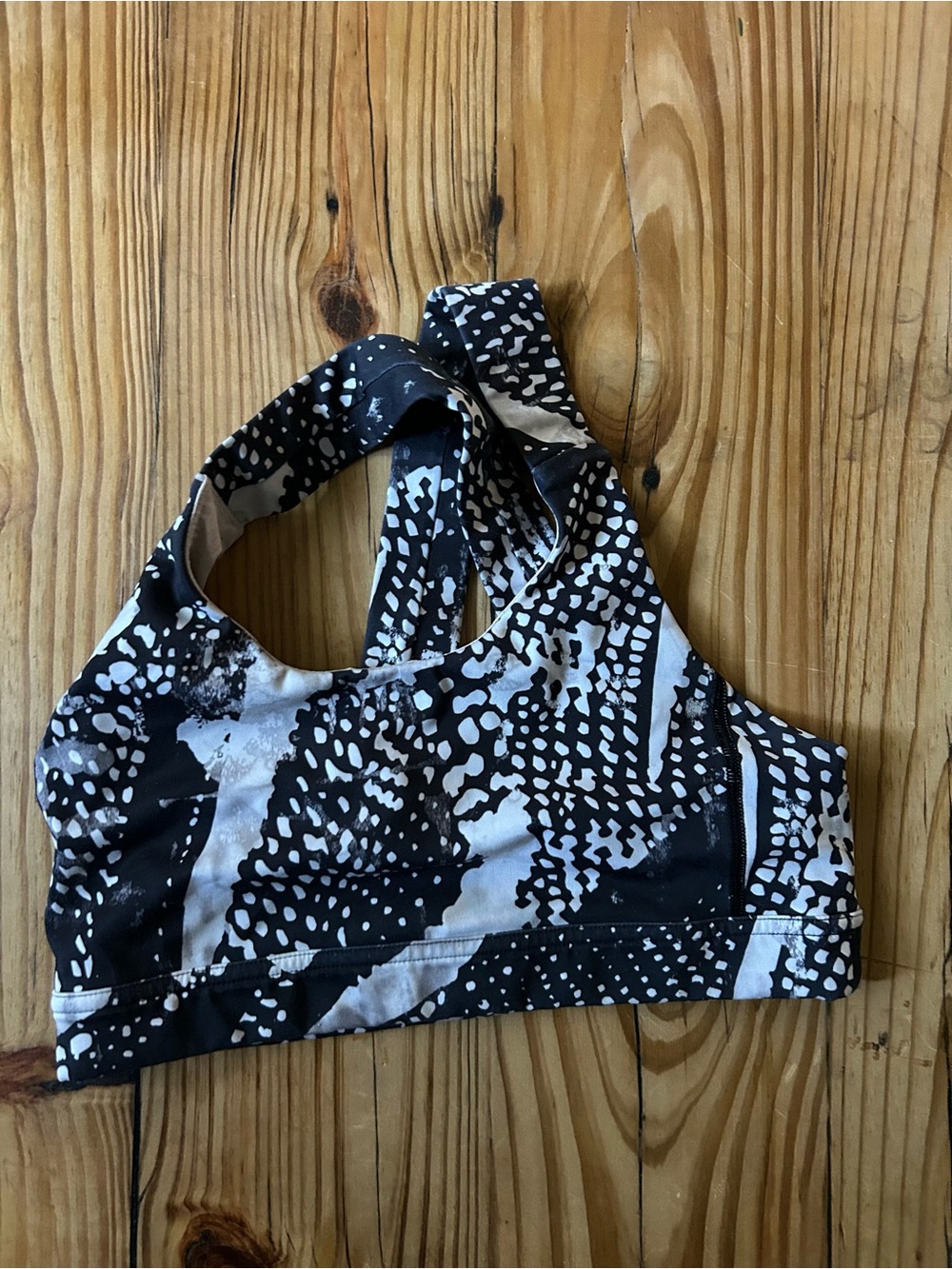 lululemon athletica Black and White Patterned Sports Bra